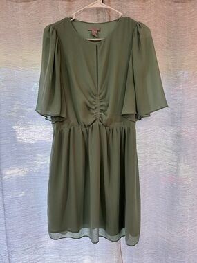 Min Green Short Sleeve Ruched Front  Dress - H&M